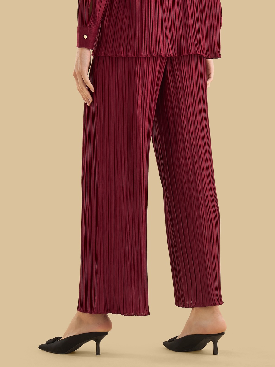 Plisse Wide Leg Pants