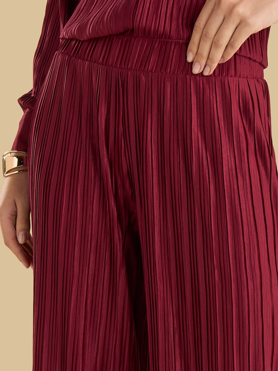 Plisse Wide Leg Pants