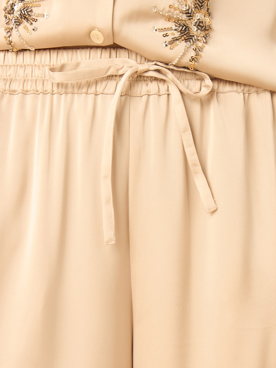 Embellished Satin Pants