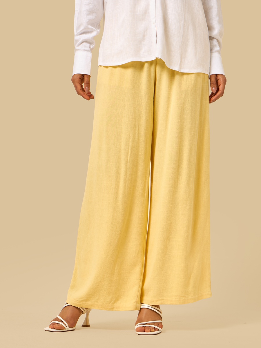 Viscose Blend Wide Leg Pants