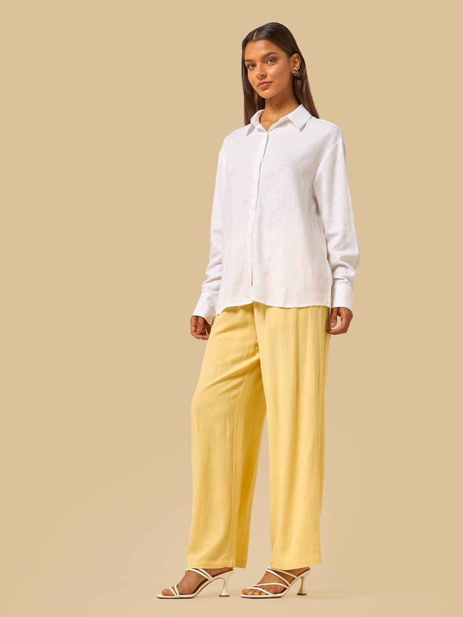 Viscose Blend Wide Leg Pants