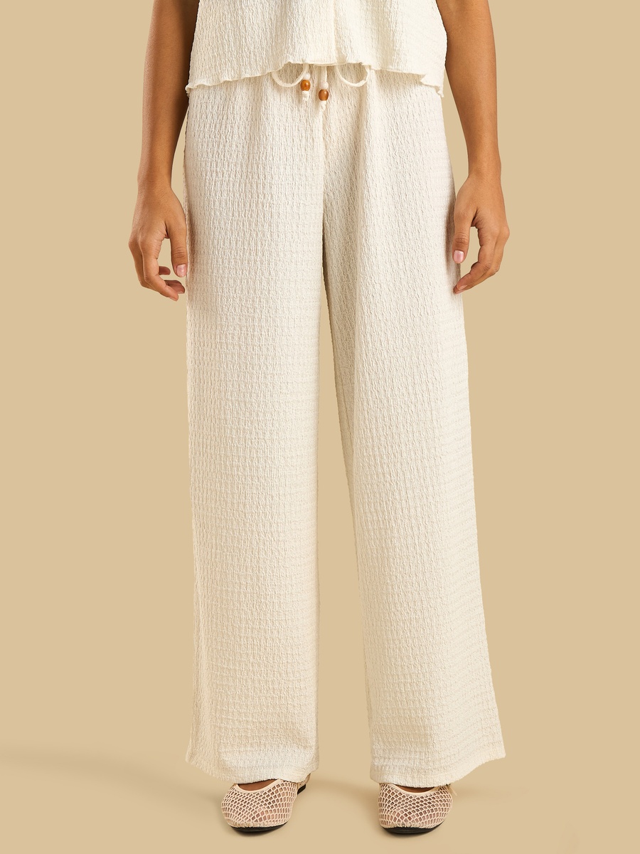 Textured Wide Leg Pants