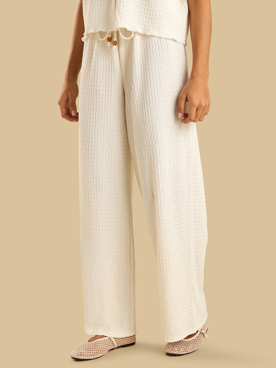 Textured Wide Leg Pants
