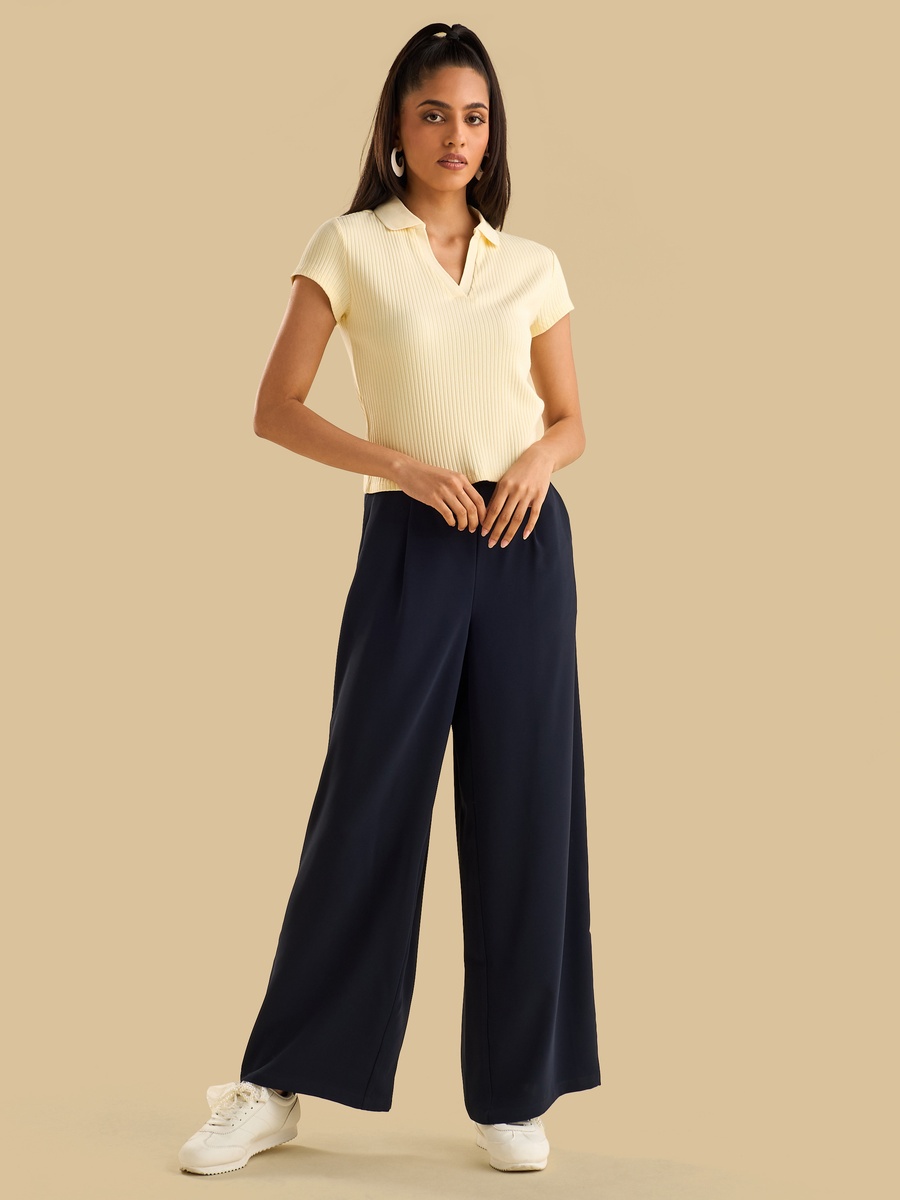 Tape Panel Wide Leg Pants