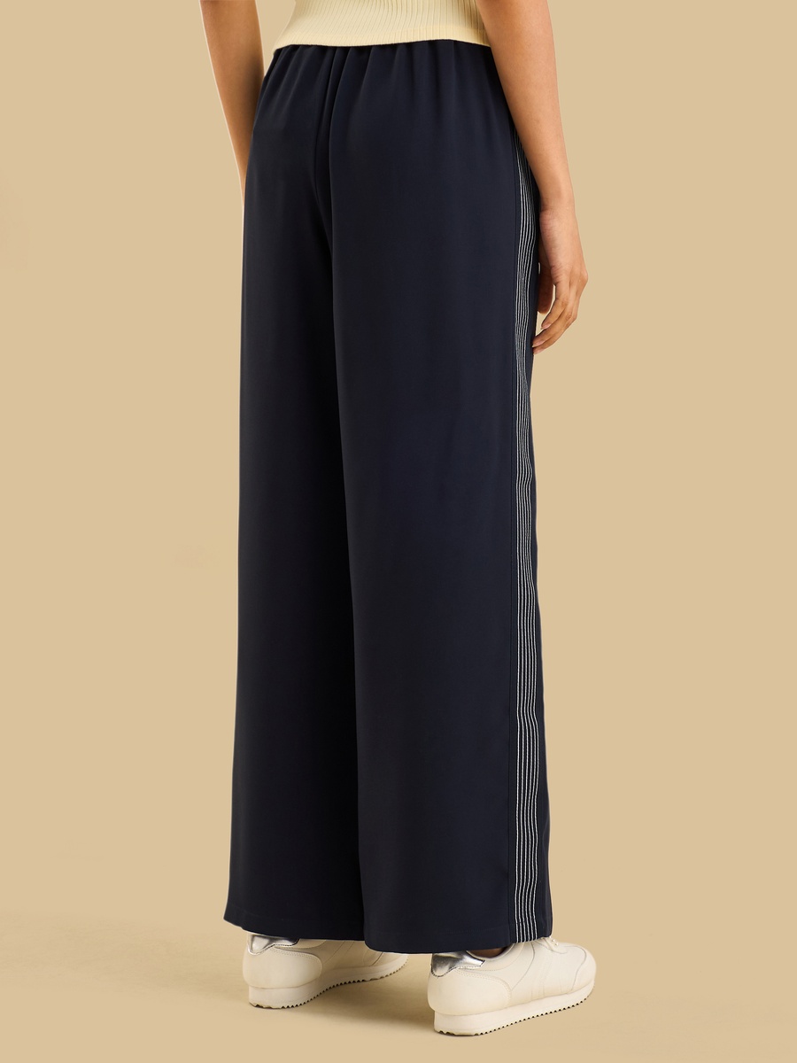 Tape Panel Wide Leg Pants
