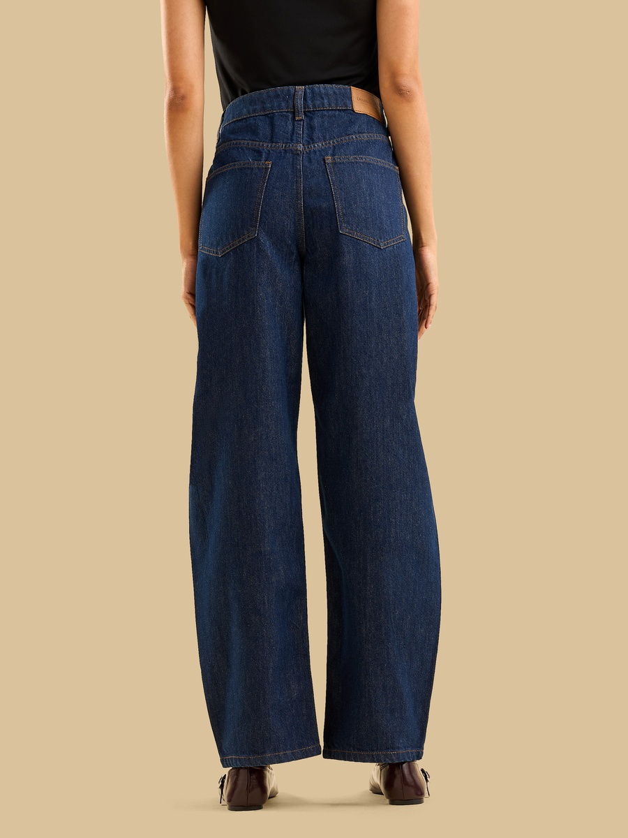 High-Rise Barrel Fit Jeans