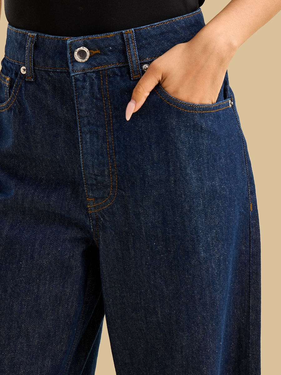 High-Rise Barrel Fit Jeans