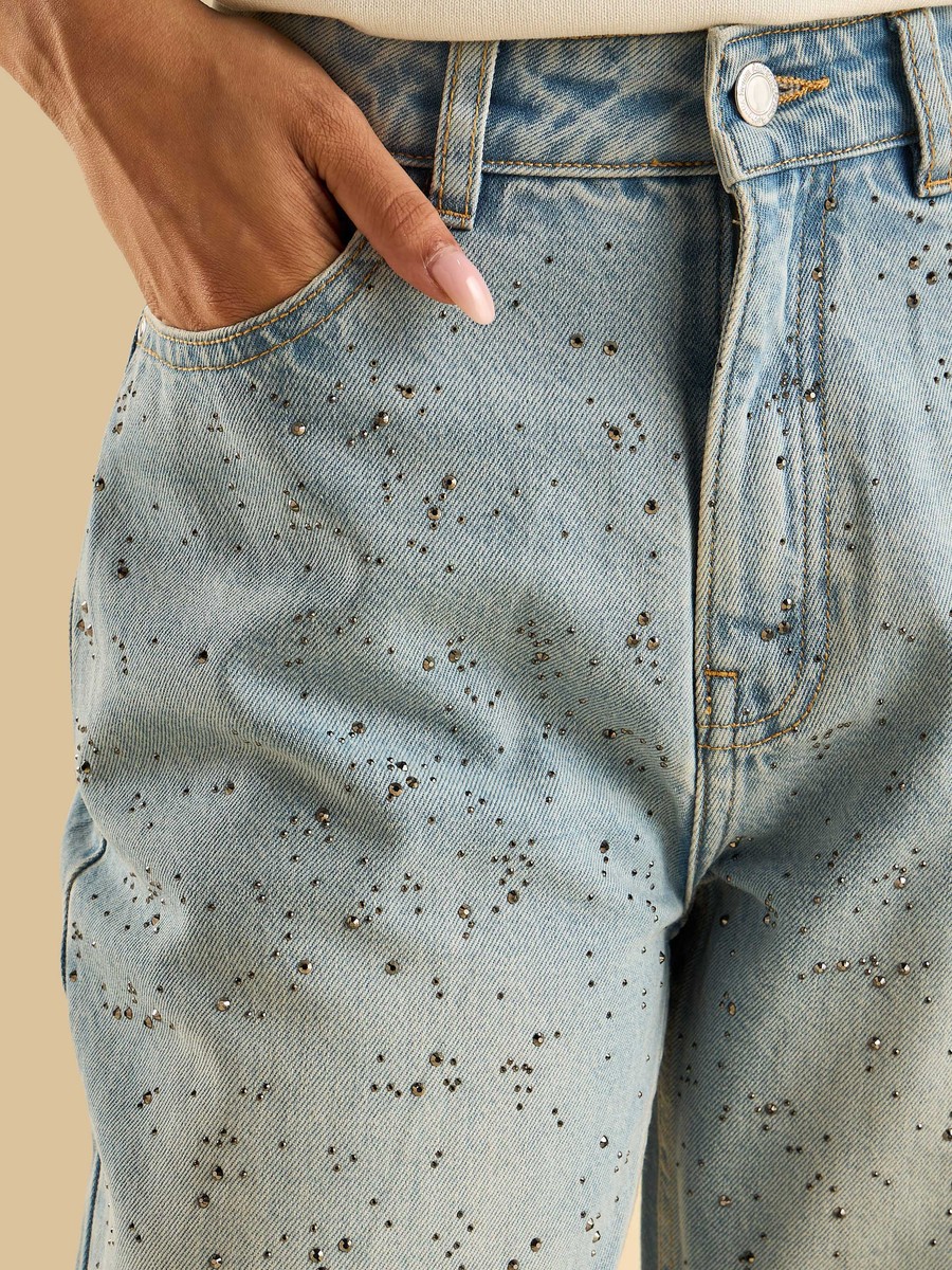 Embellished Mom Fit Jeans