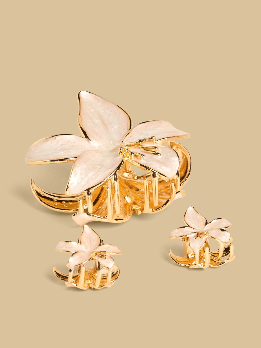 Pack of 3 - Floral Shaped Hair Clamp