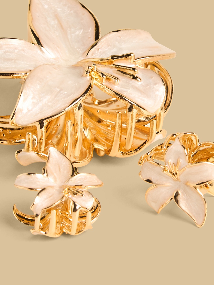 Pack of 3 - Floral Shaped Hair Clamp