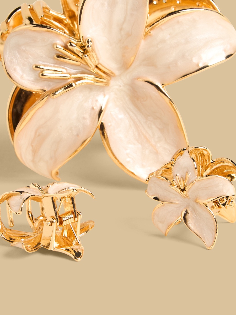 Pack of 3 - Floral Shaped Hair Clamp