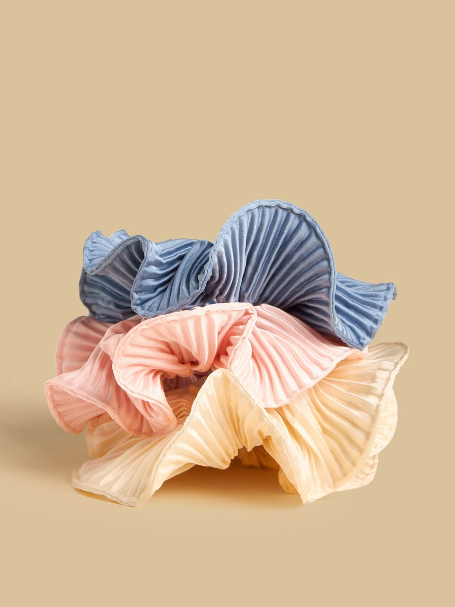 Pack of 3 - Pleated Hair Scrunchie
