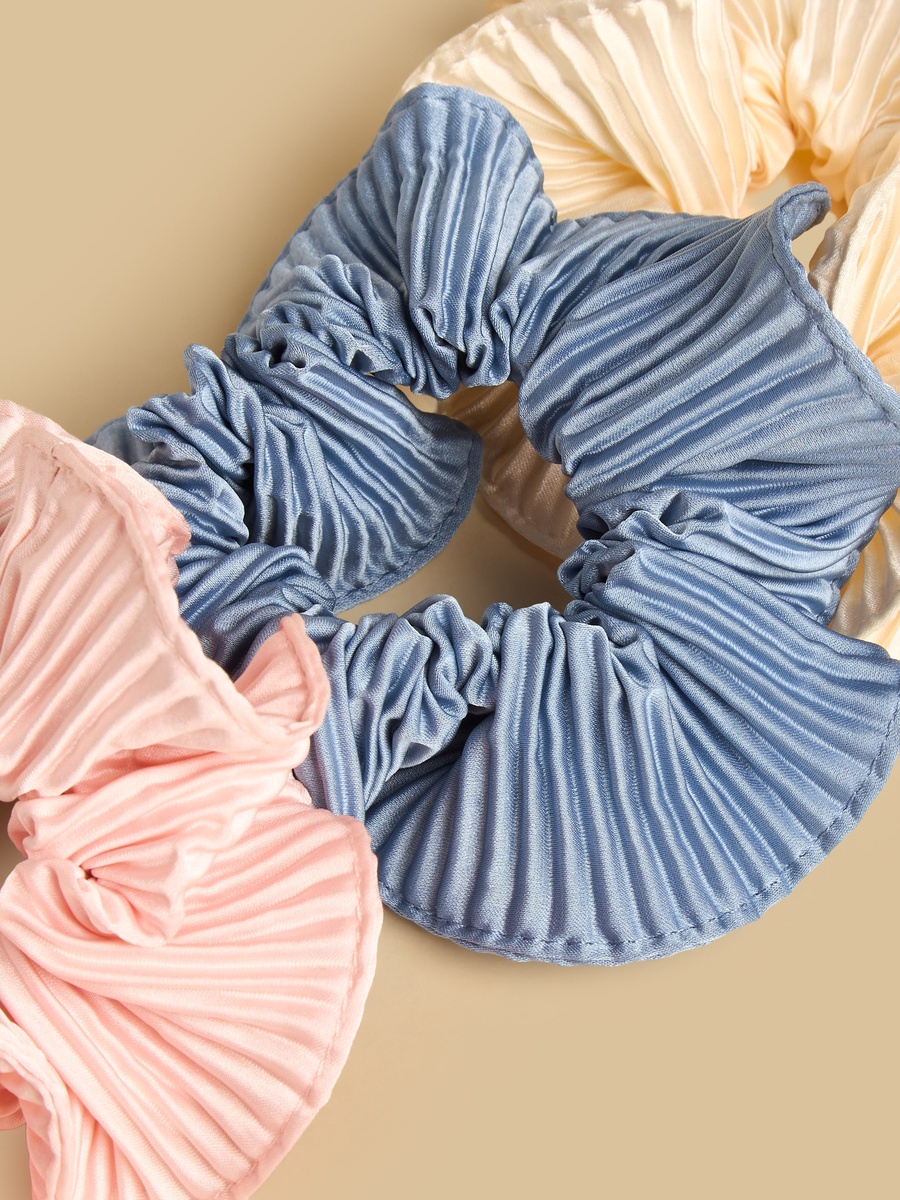 Pack of 3 - Pleated Hair Scrunchie