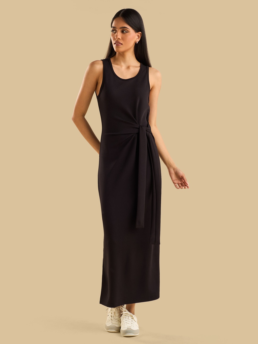 Tie-Up Pattern Sleeveless Dress