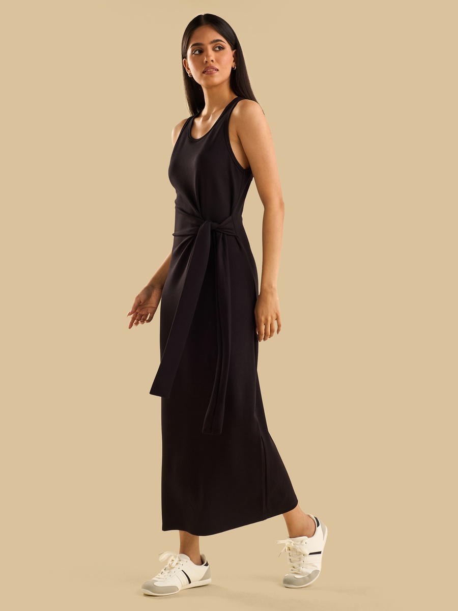 Tie-Up Pattern Sleeveless Dress