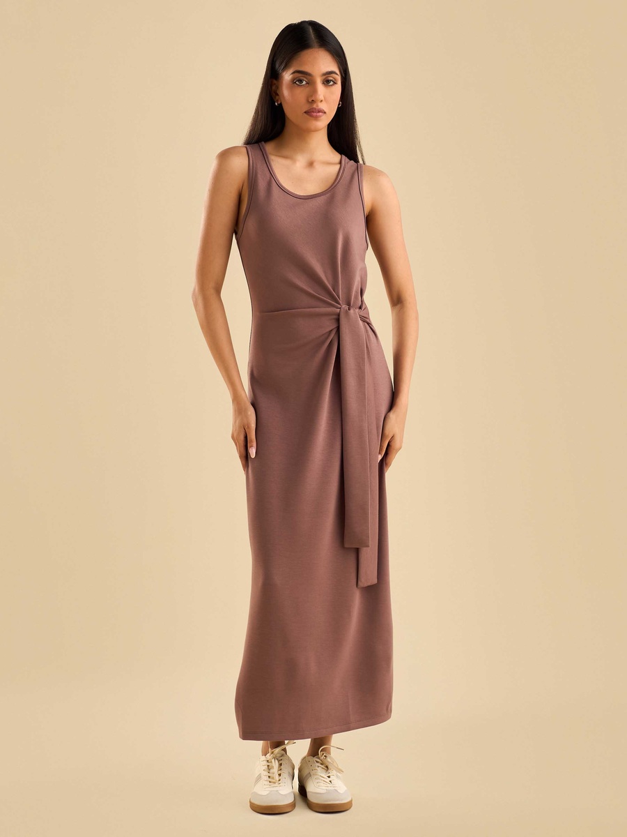 Tie-Up Pattern Sleeveless Dress