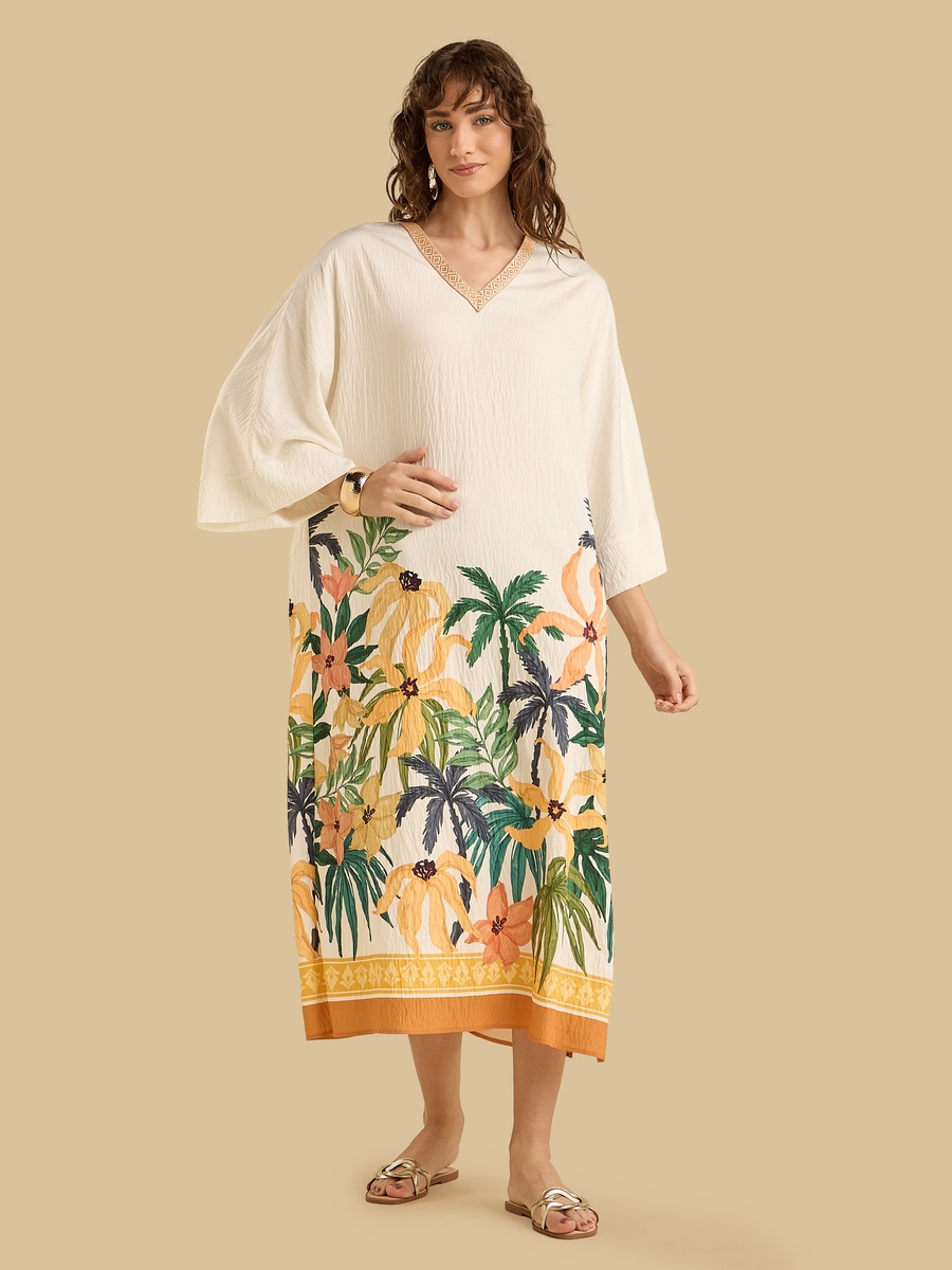 Placement Printed Kaftan Dress