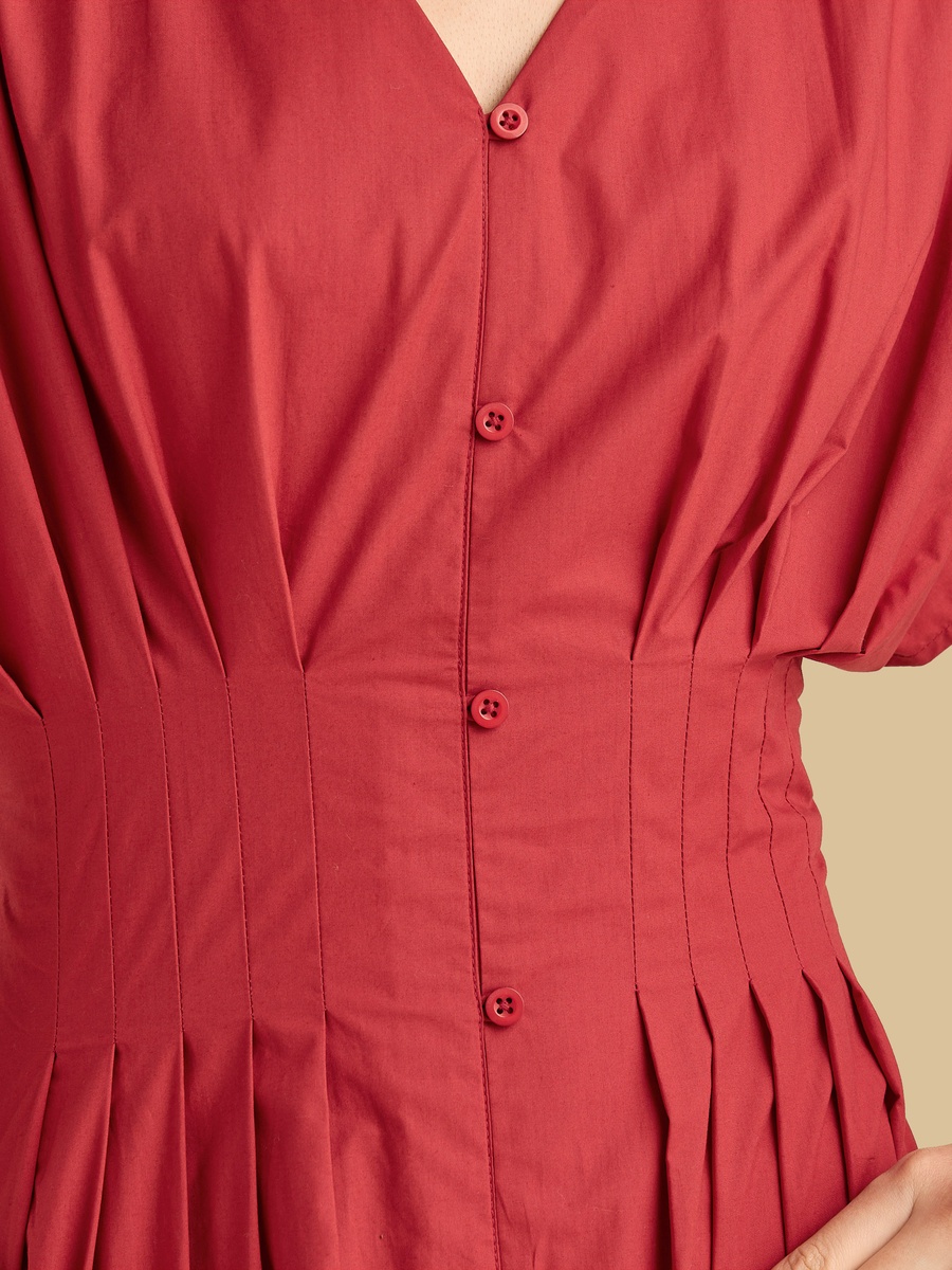 Poplin Waist Fitted Dress