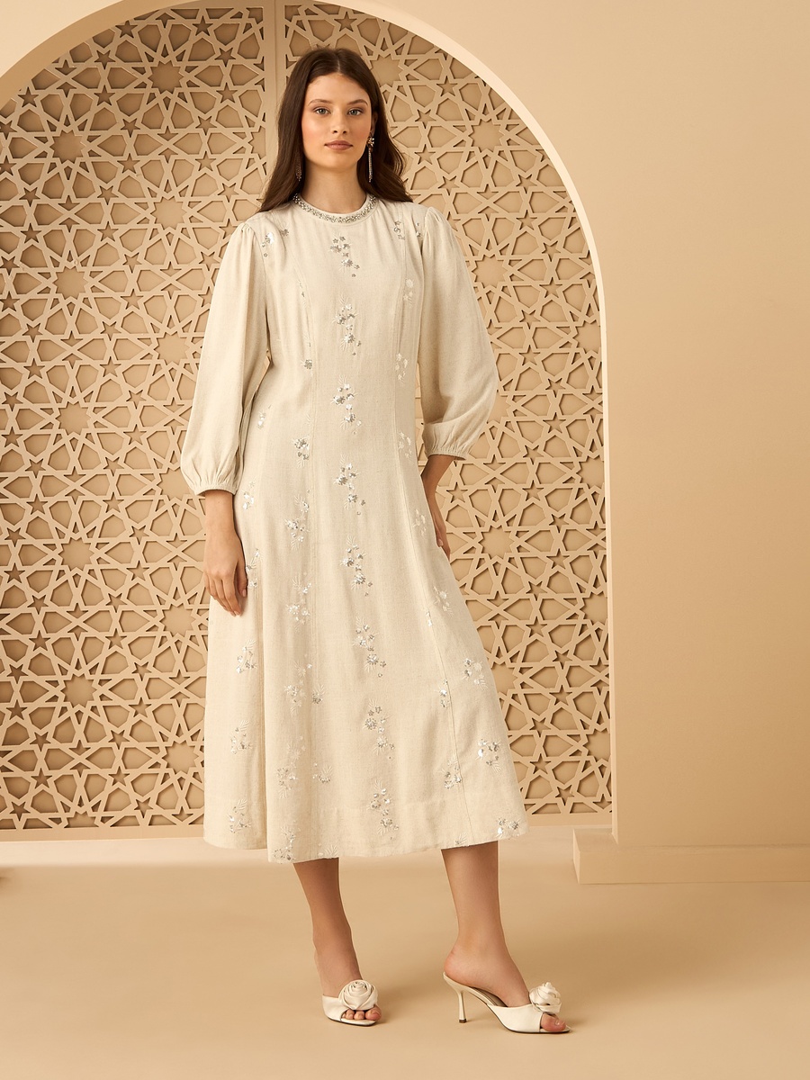 Embellished Flared Dress