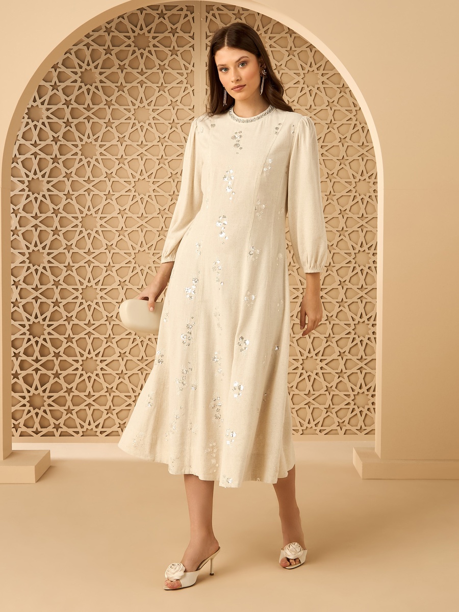 Embellished Flared Dress