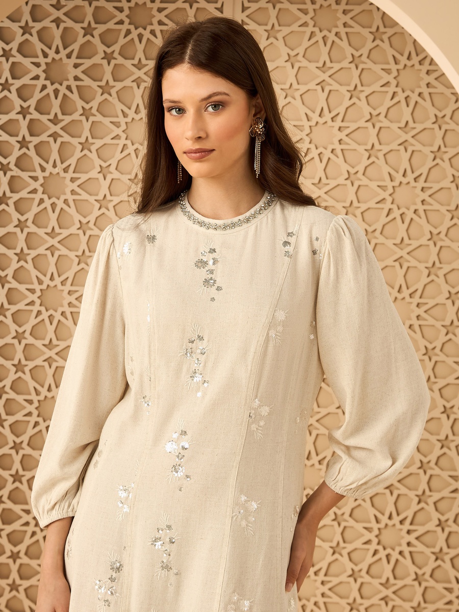 Embellished Flared Dress