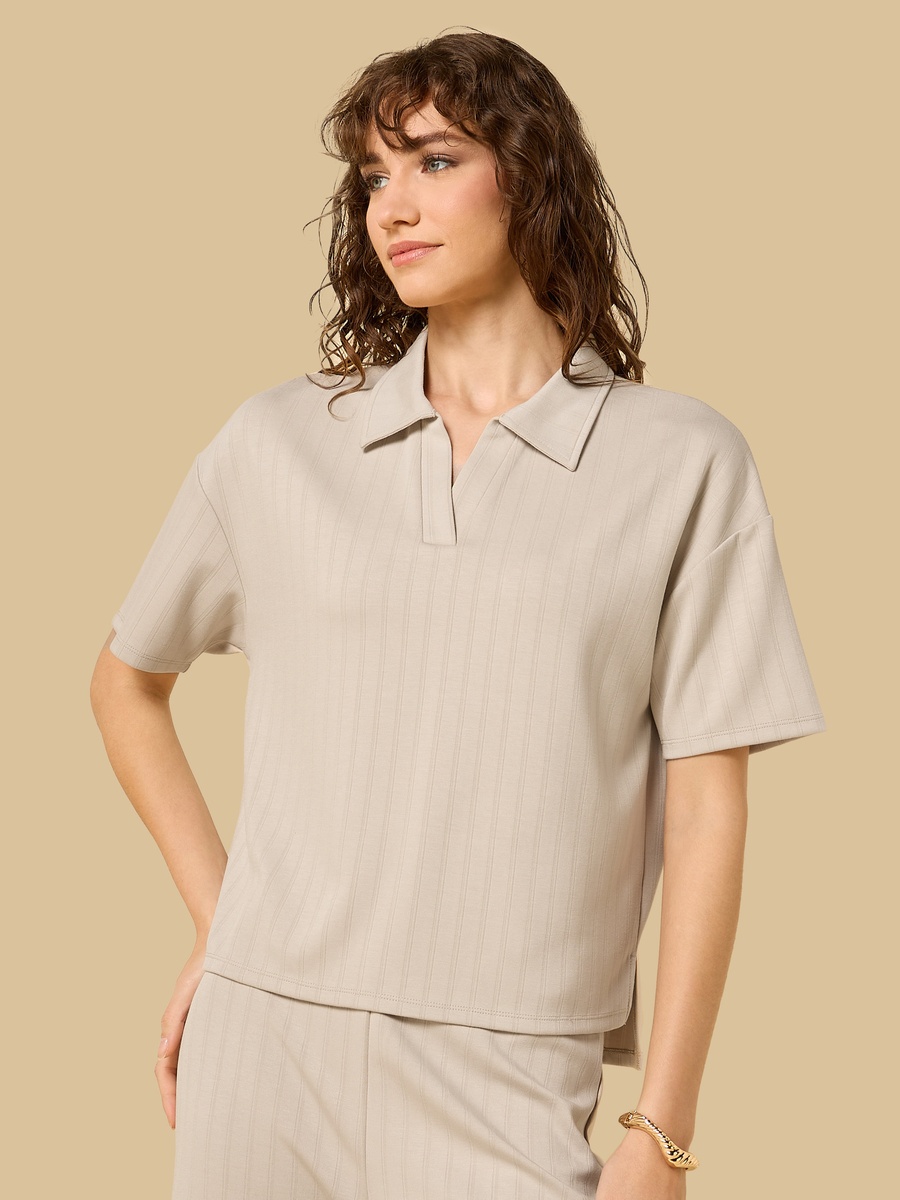 Striped Johnny Collar Top
