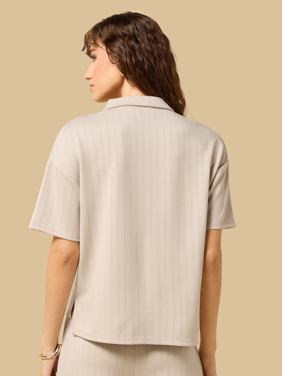 Striped Johnny Collar Top