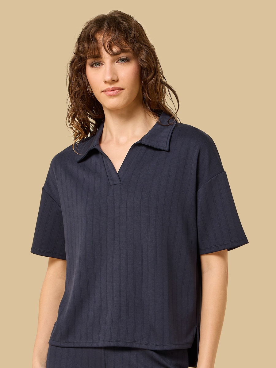 Striped Johnny Collar Top