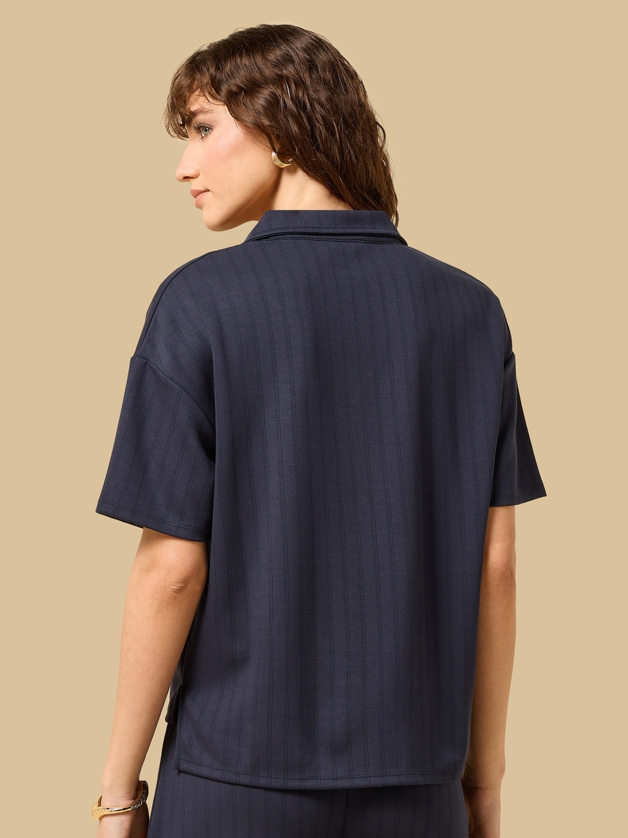 Striped Johnny Collar Top