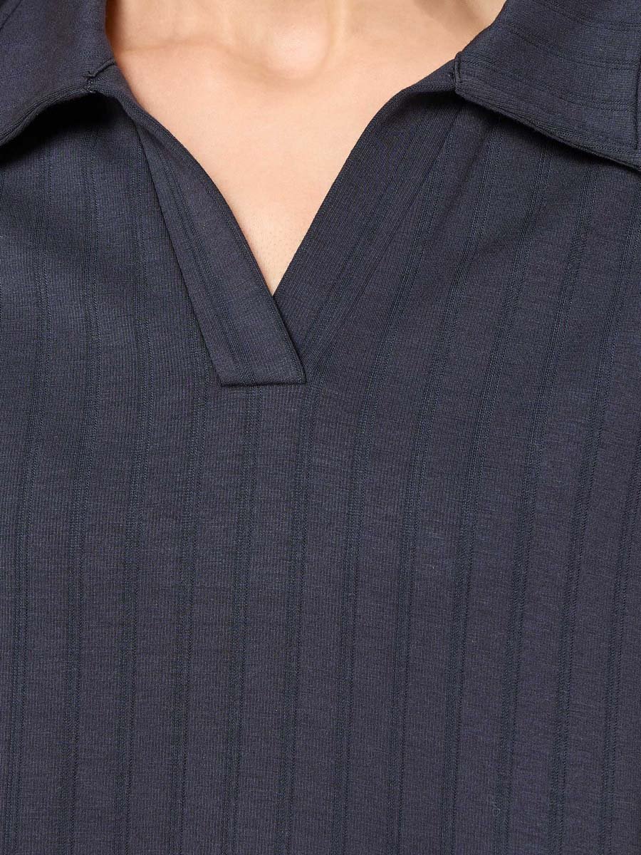 Striped Johnny Collar Top