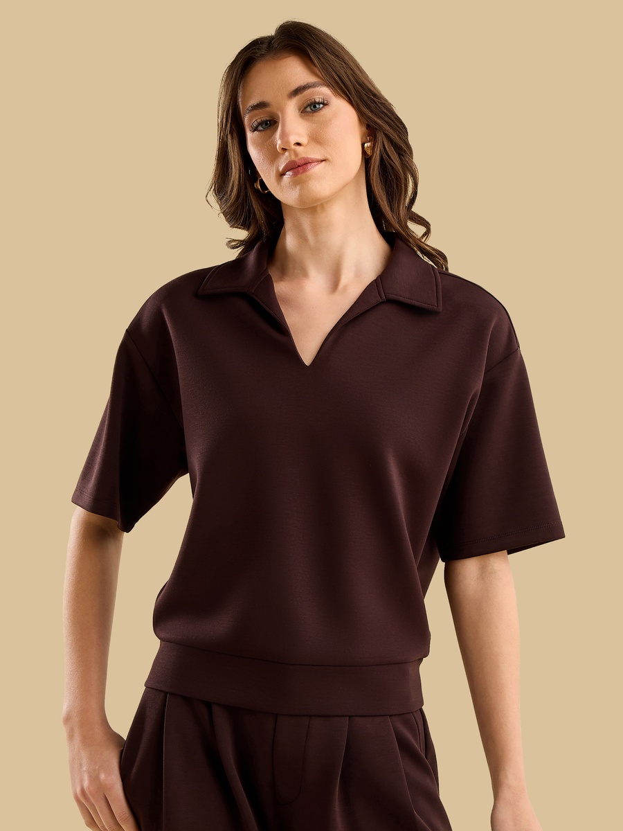 Modal Polo Neck Top