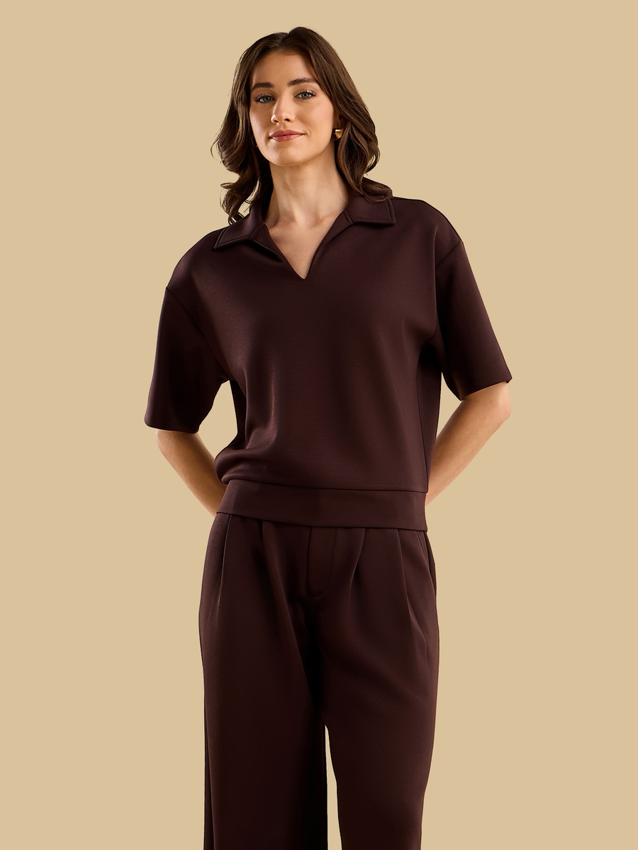 Modal Polo Neck Top