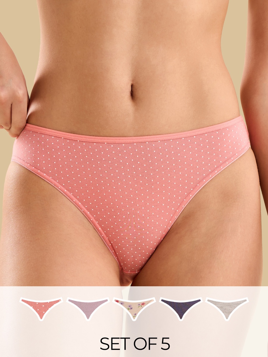 Pack of 5 - Assorted High-Leg Briefs