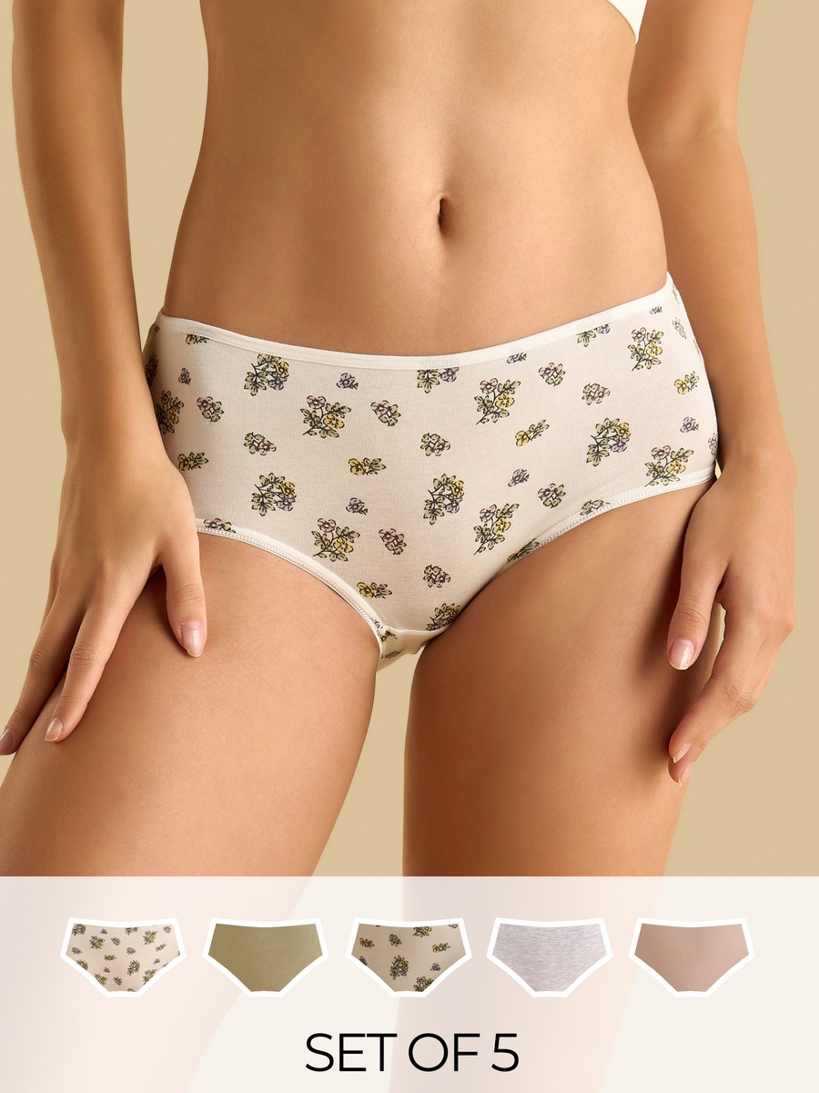 Pack Of 5 - Assorted Midi Briefs