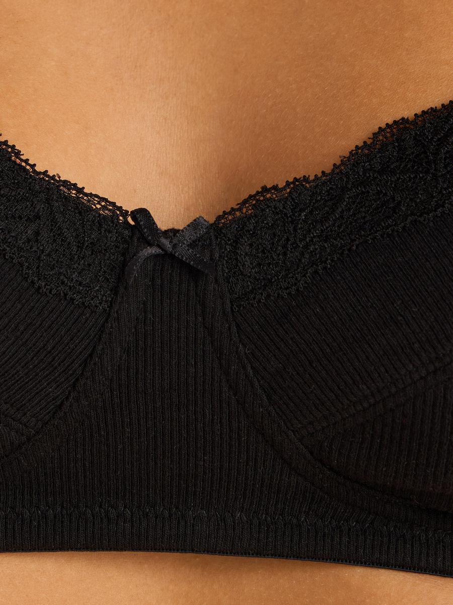Pack of 2 - Lace Trim Non-Padded Non-Wired Bra