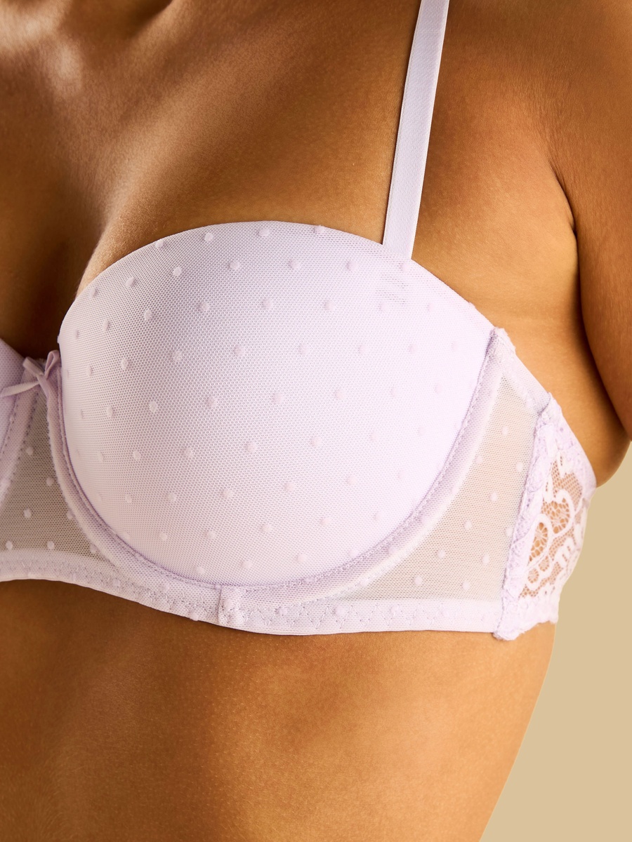 Pack of 2 - Mesh Textured Push-Up Wired Balconette Bra