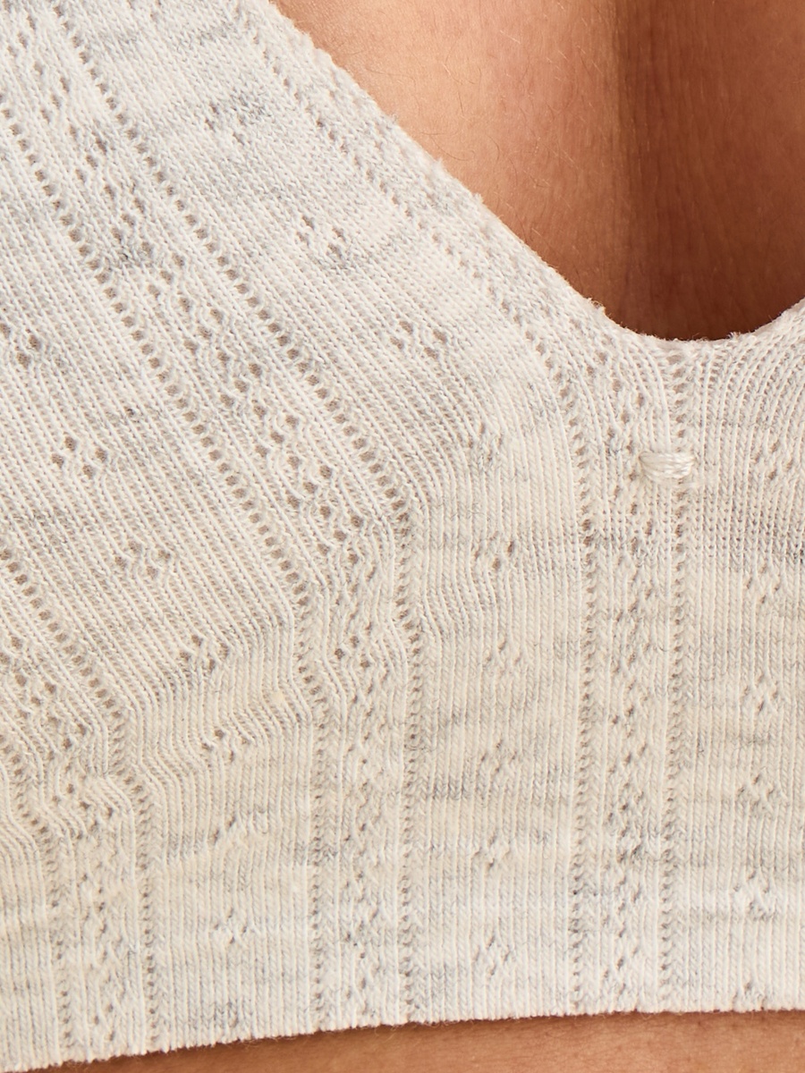 Pointelle Textured Padded Non-Wired Comfort Bra