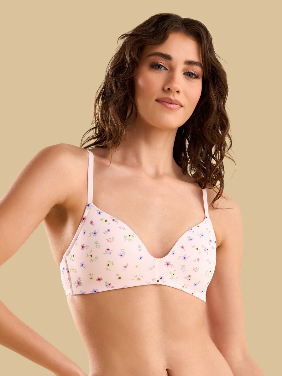 Floral Print Padded Non-Wired Bra