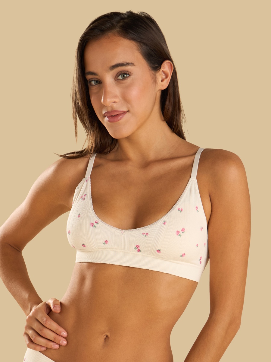 Floral Print Non-Wired Bra