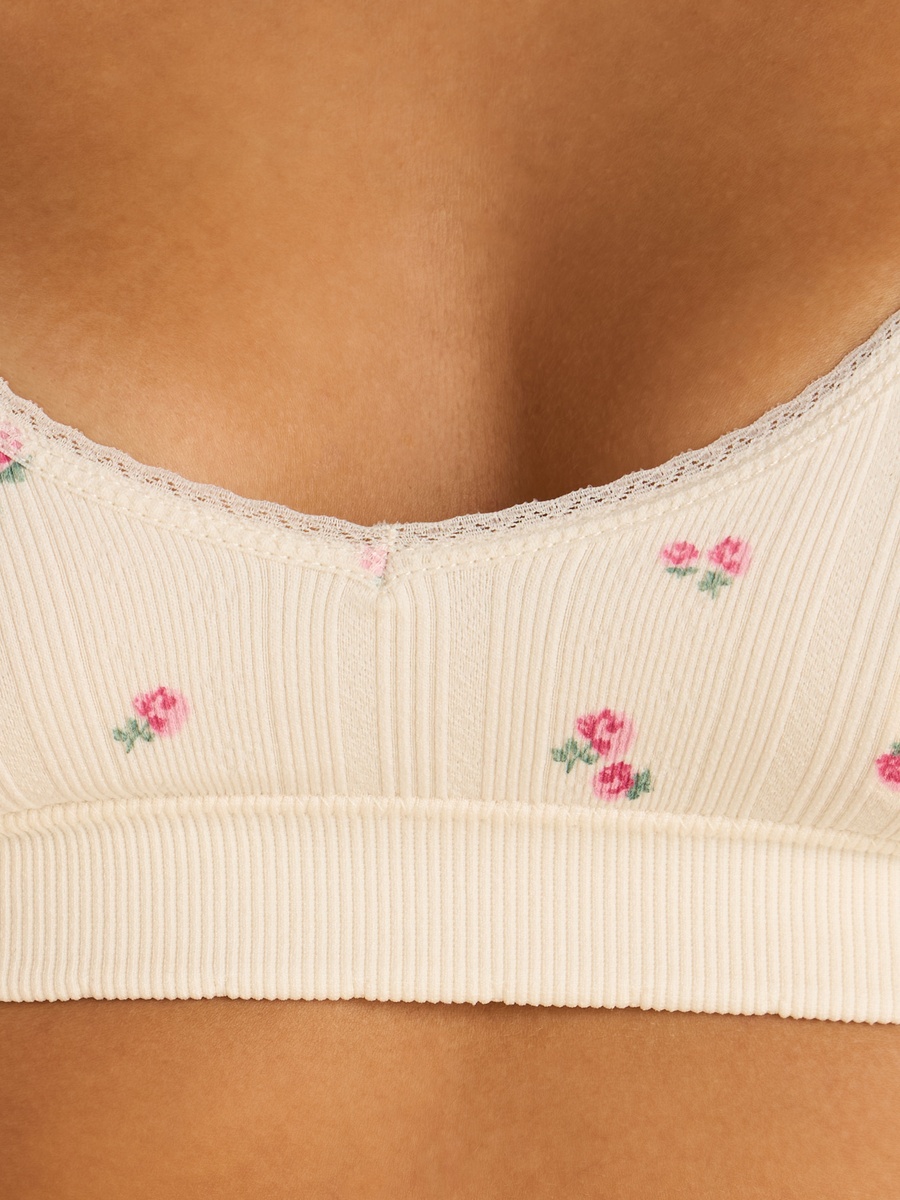Floral Print Non-Wired Bra