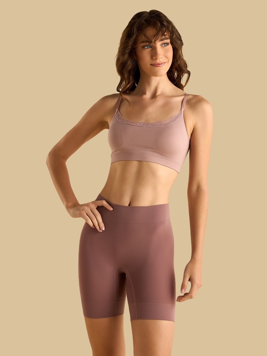 Lace Trim Seamless Crop Top