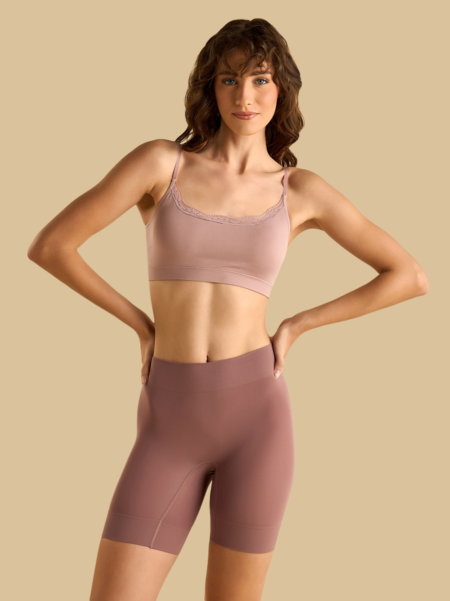 Lace Trim Seamless Crop Top