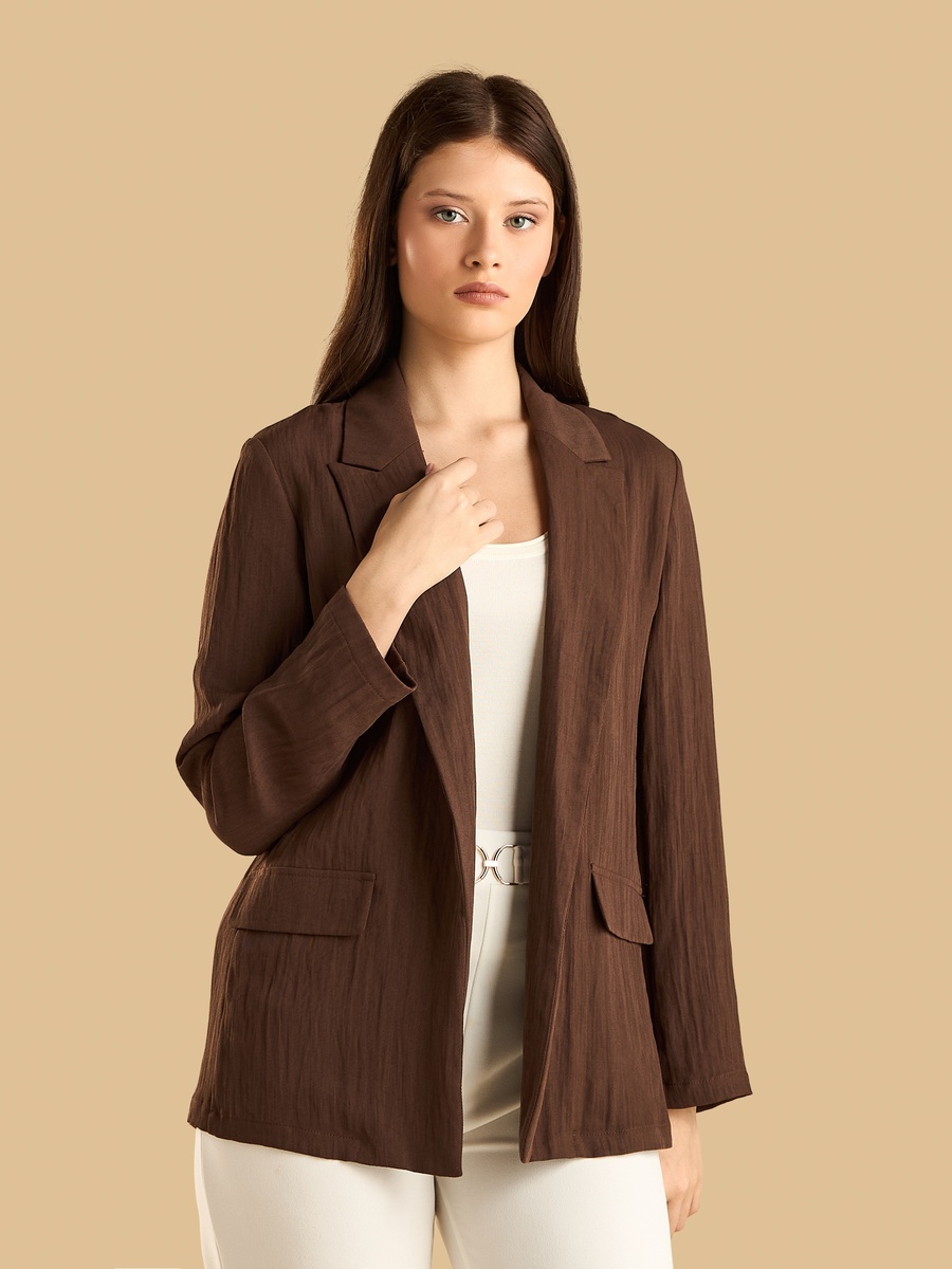 Crinkle Textured Oversized Blazer