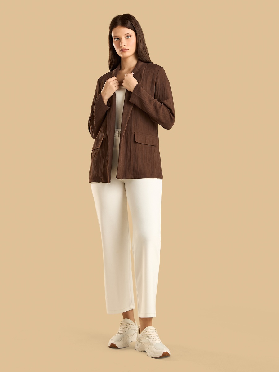 Crinkle Textured Oversized Blazer