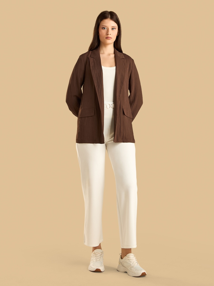 Crinkle Textured Oversized Blazer