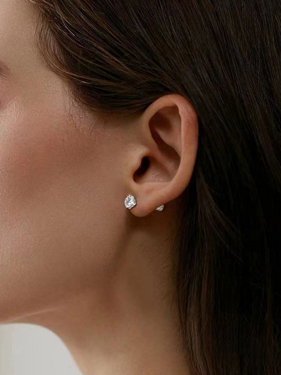 Stud Earrings with Crystal Detail