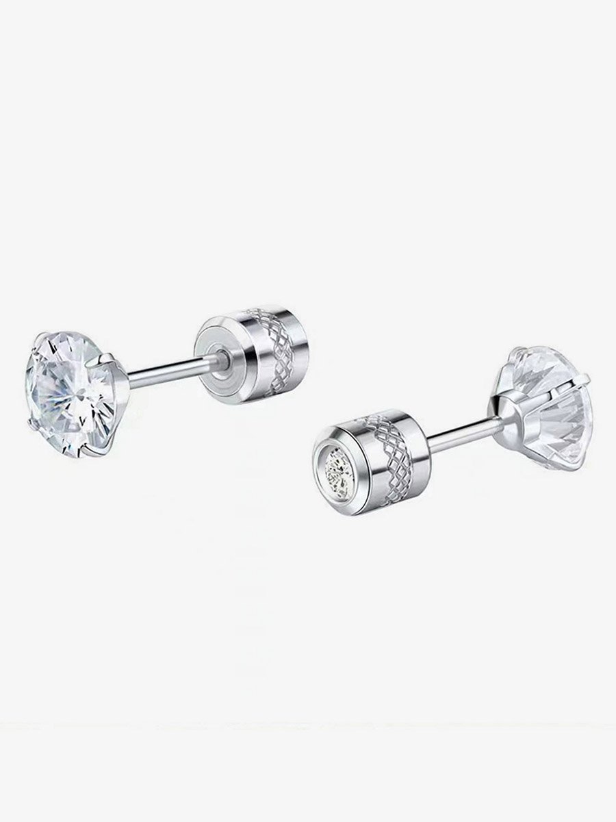 Stud Earrings with Crystal Detail