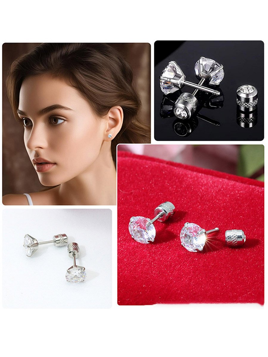 Stud Earrings with Crystal Detail