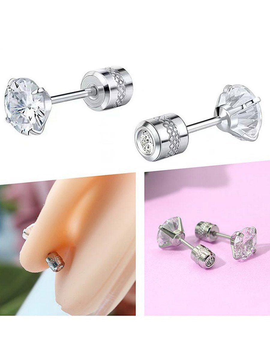 Stud Earrings with Crystal Detail
