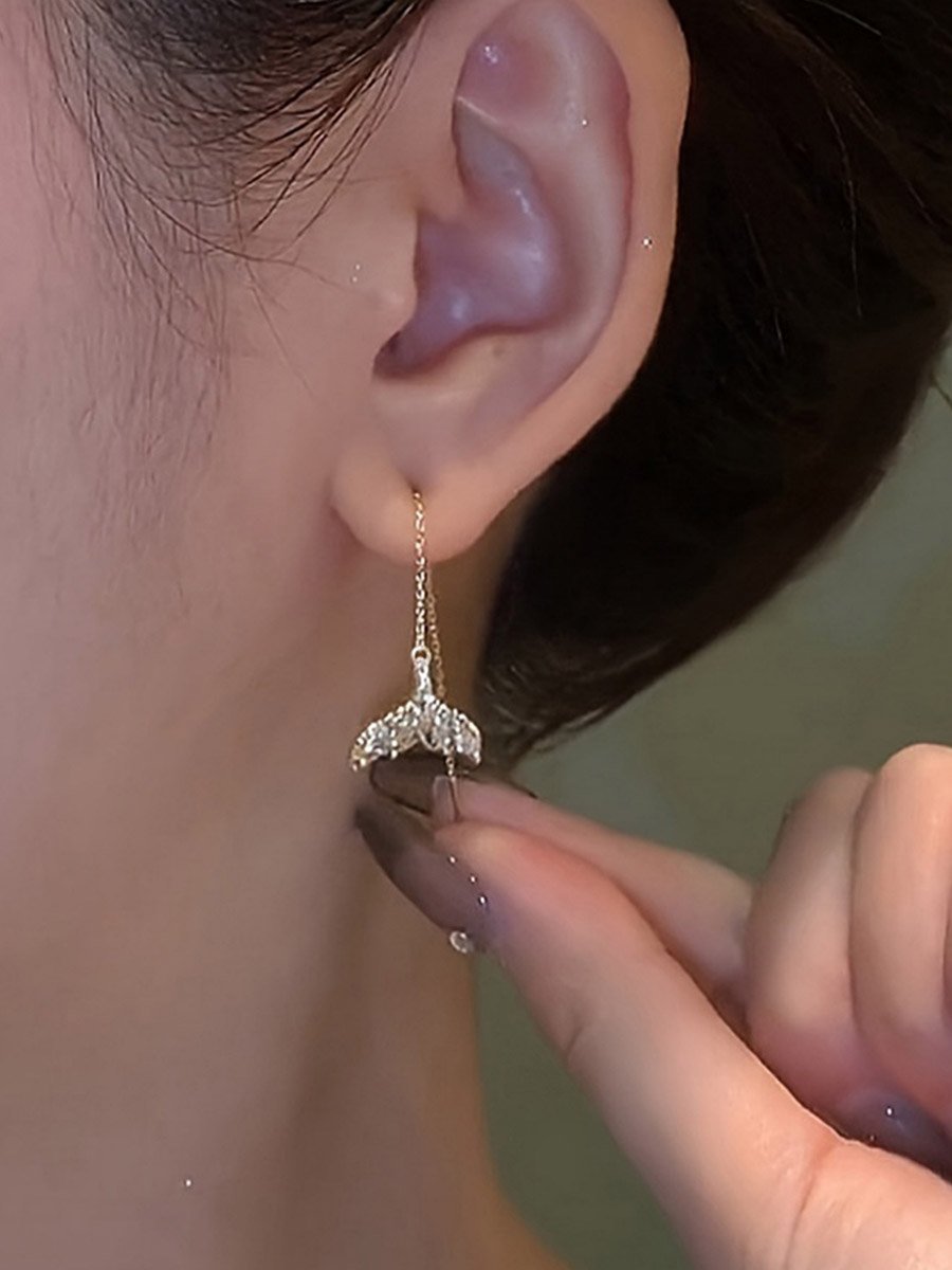 Rhinestone Mermaid Tail Earrings